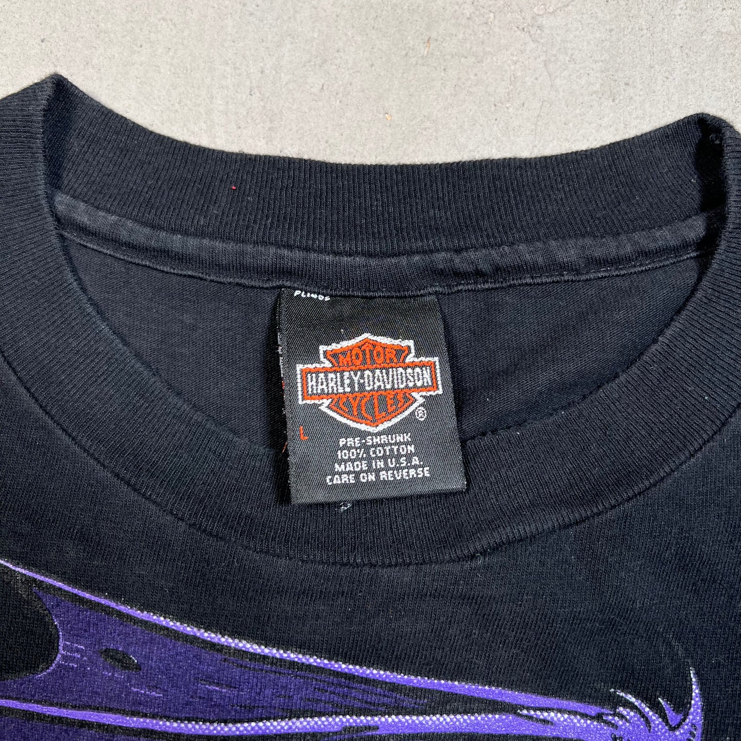 1987 Harley Davidson Green Dragon Boswell Tn Black Tee Size Large USED v19592