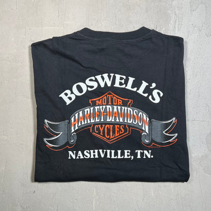 1987 Harley Davidson Green Dragon Boswell Tn Black Tee Size Large USED v19592