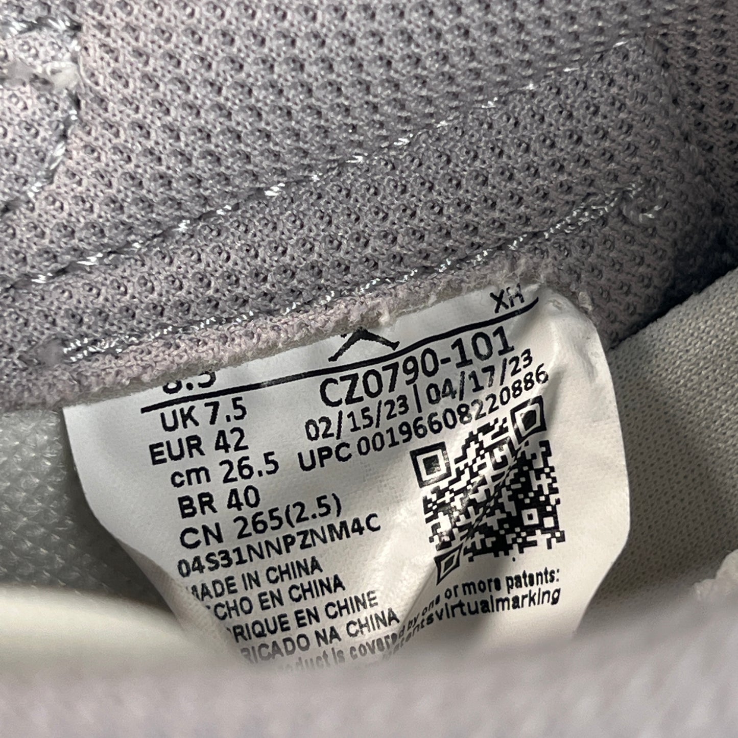 Jordan 1 Low Atmosphere Grey (2023) Size 8.5 USED s23031