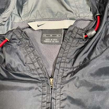 Y2K Nike Front Pocket Lightweight Black Winbreaker Size XL USED v19589