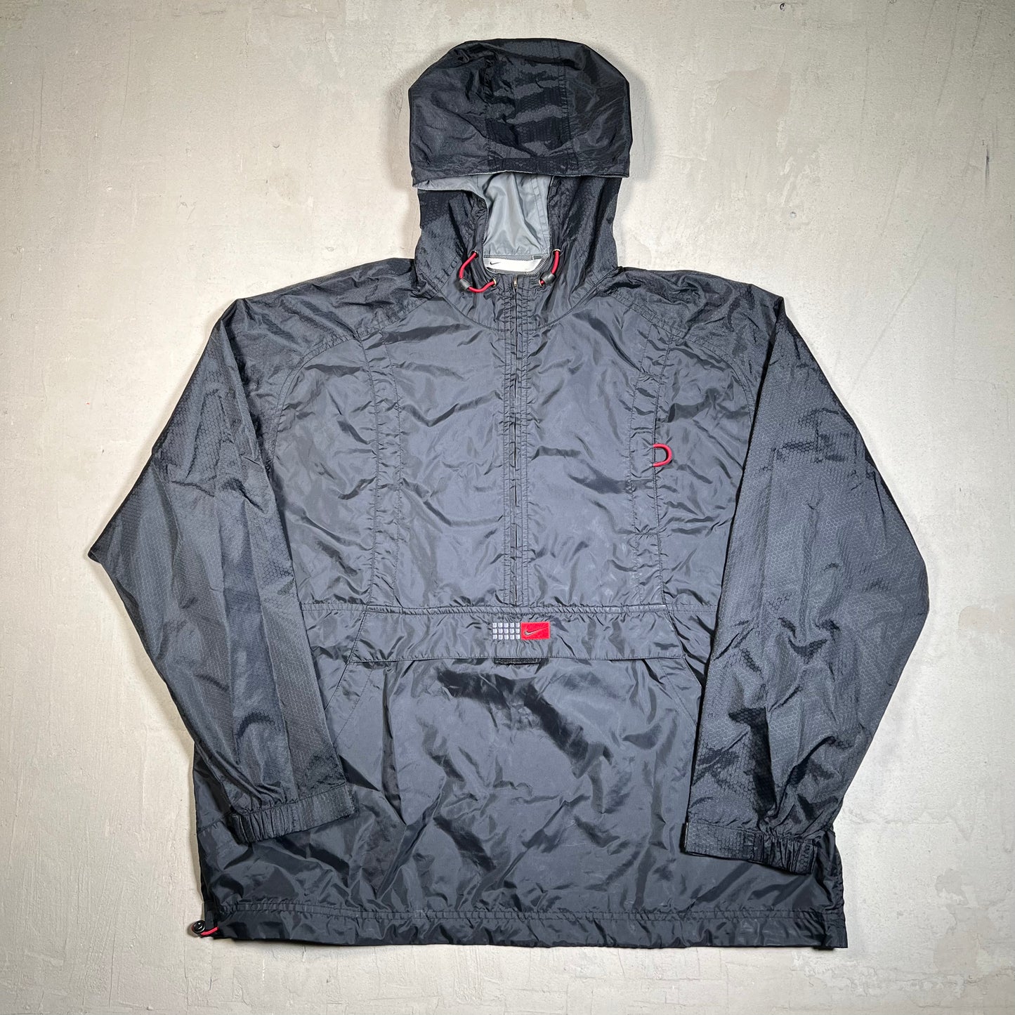 Y2K Nike Front Pocket Lightweight Black Winbreaker Size XL USED v19589