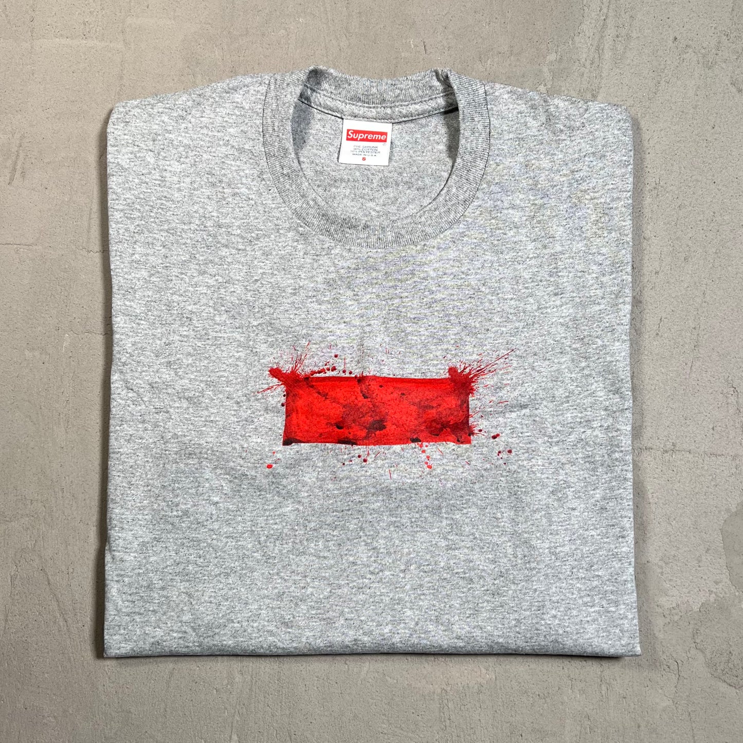 Supreme Ralph Steadman Box Logo Tee Heather Grey (2022) Size Small NEW x17683