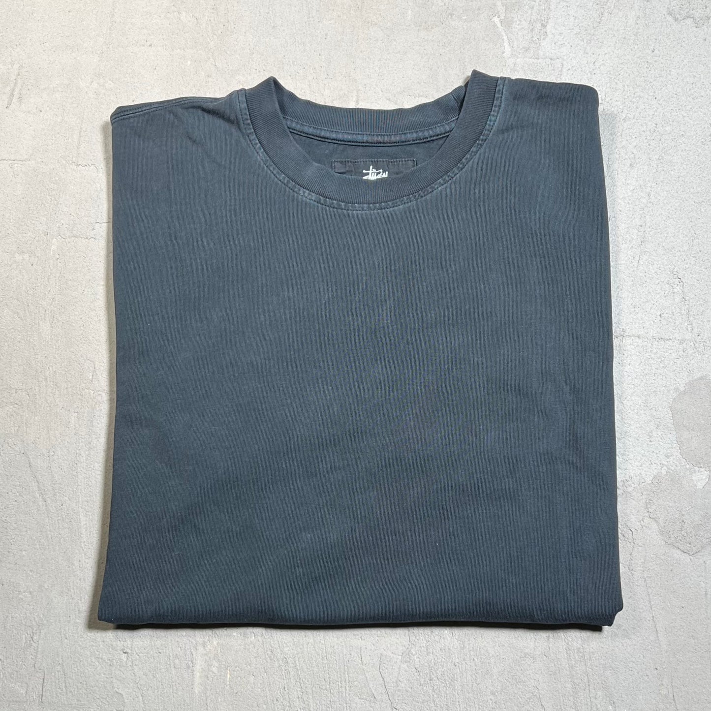 Stussy Black Dyed Classic Tee Size Medium USED x17688