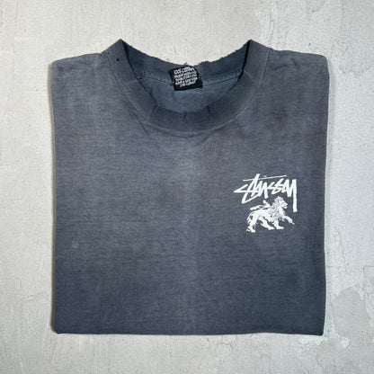 1990s Stussy "One World One Love" Black Cutoff Tee Size Large USED x17689