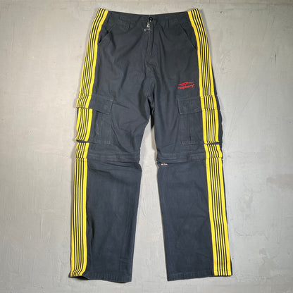 GV Gallery Raspberry Hills Black w/ Yellow Stripe Ripstop Convertile Pant Size Small USED x17675
