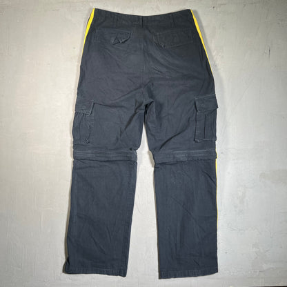GV Gallery Raspberry Hills Black w/ Yellow Stripe Ripstop Convertile Pant Size Small USED x17675
