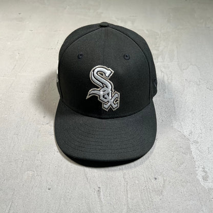 New Era Chicago White Sox "Sock Patch" Black Fitted Size 7.5 USED v19606