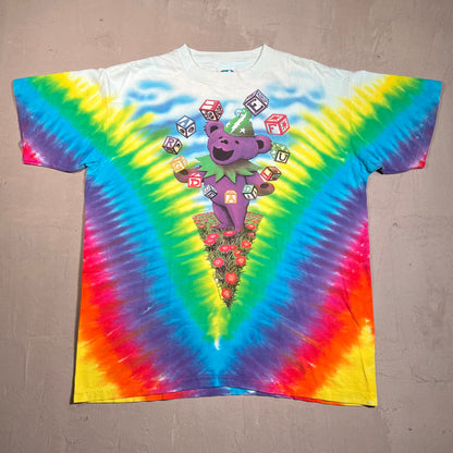 1991 Grateful Dead Spring Tour Tie Dye Tee Liquid Blue Tag Size XL USED v12085