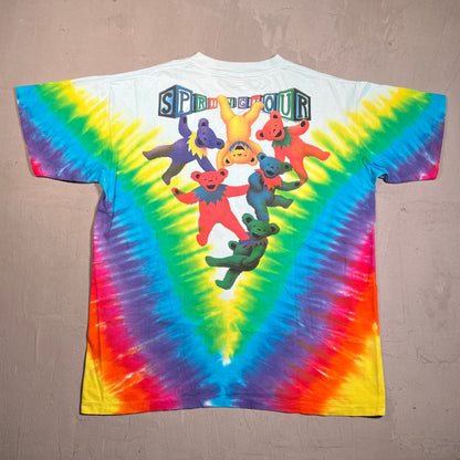 1991 Grateful Dead Spring Tour Tie Dye Tee Liquid Blue Tag Size XL USED v12085