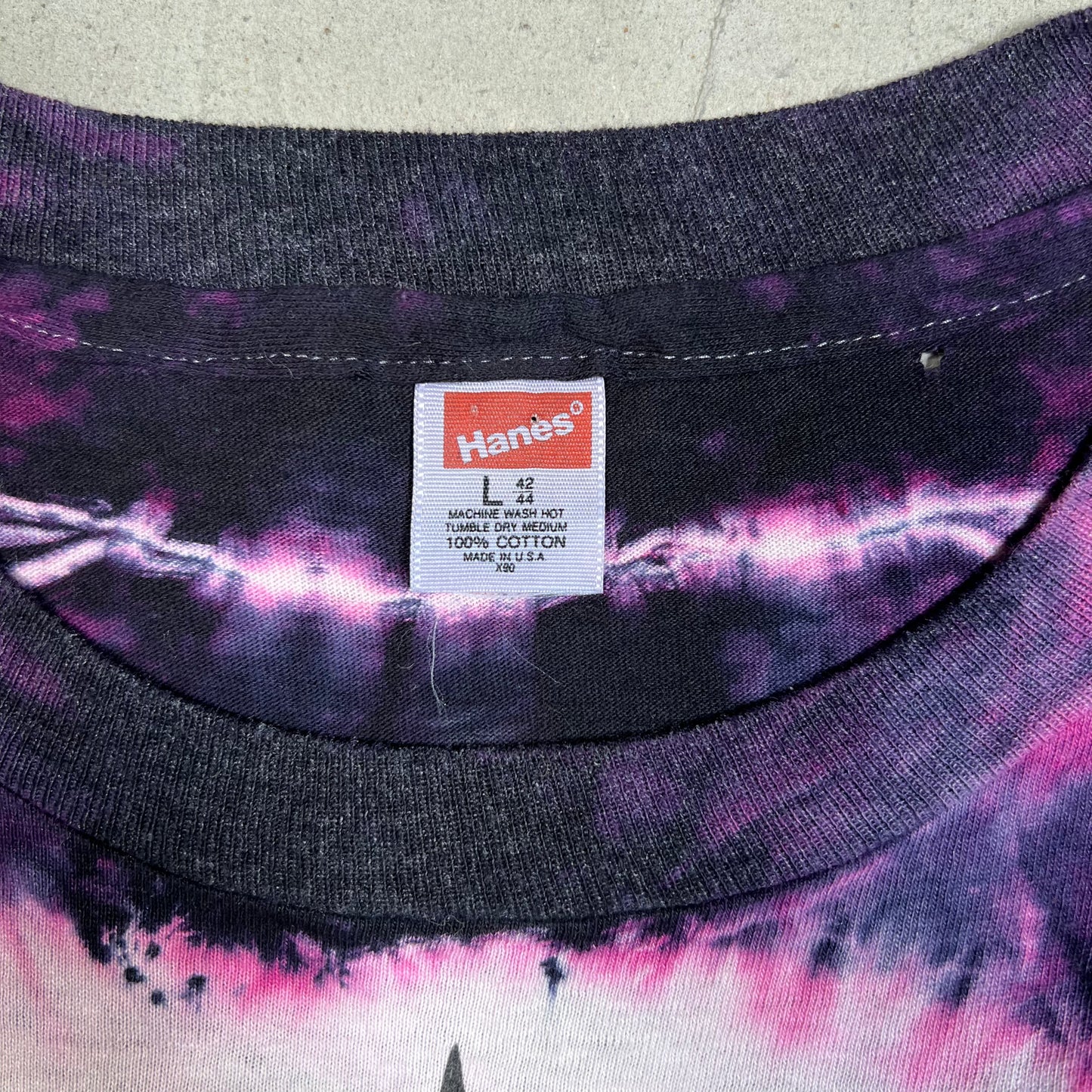 1986 Jimi Hendrix Mikio Kennedy Purple Tie Dye Tee Size Large USED v16050