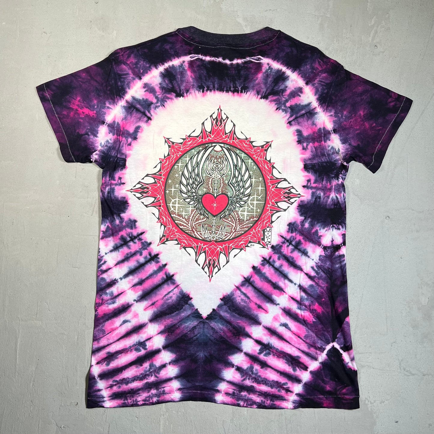 1986 Jimi Hendrix Mikio Kennedy Purple Tie Dye Tee Size Large USED v16050