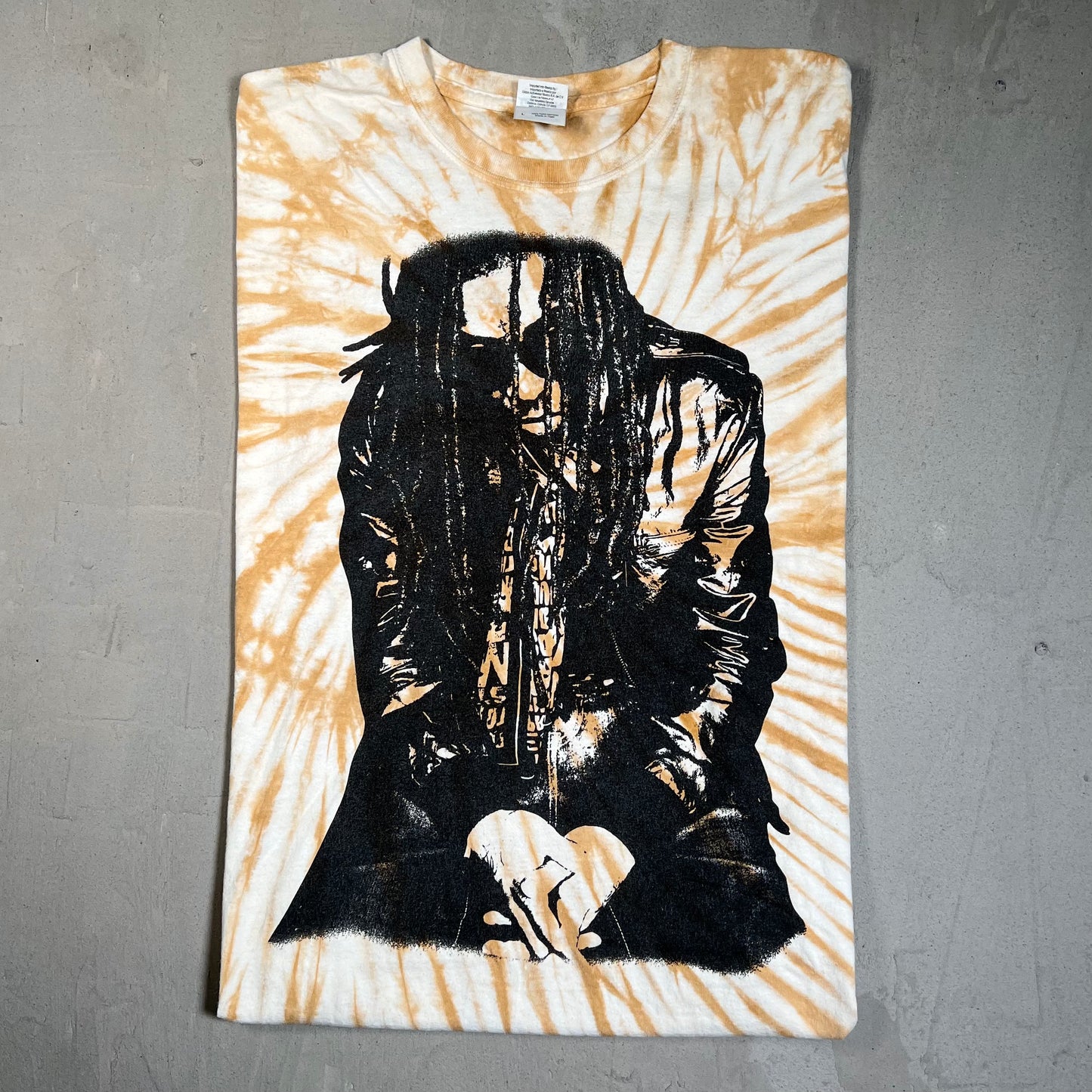 2008 Lil Wayne The Carter 3 Brown Tie Dye Tee Size Large USED v15966