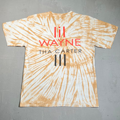 2008 Lil Wayne The Carter 3 Brown Tie Dye Tee Size Large USED v15966