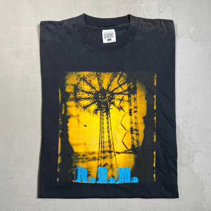 1995 REM tour tee black Size Large USED nice man tag v13856