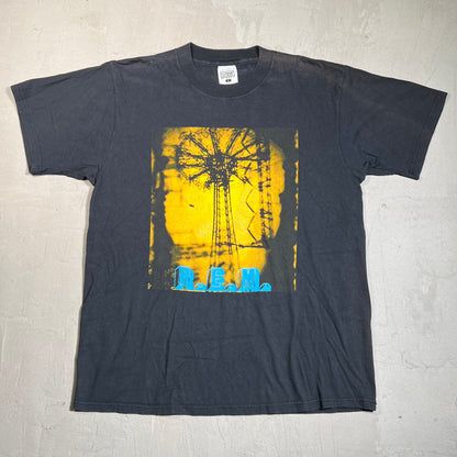 1995 REM tour tee black Size Large USED nice man tag v13856
