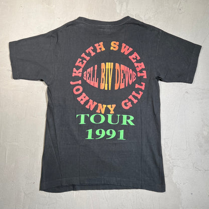 1991 Keith Sweat x Johnny Gill x Bell Biv Devoe Black Tour Tee Size Large USED v16081