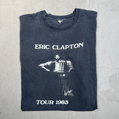 1983 Eric Capton Camel American Tour Black Tee Size Large USED v17203
