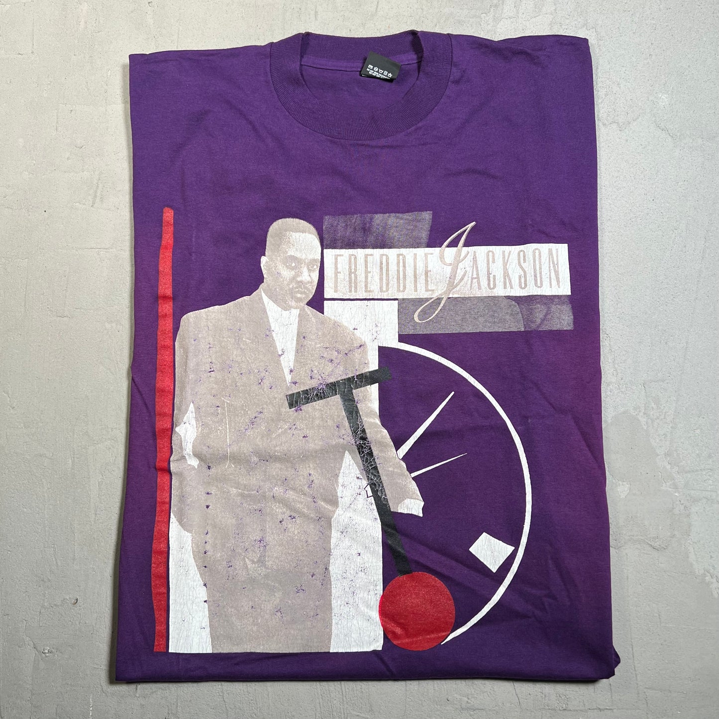1990s Freddie Jackson Clock Purple Tee Size XL USED v16248