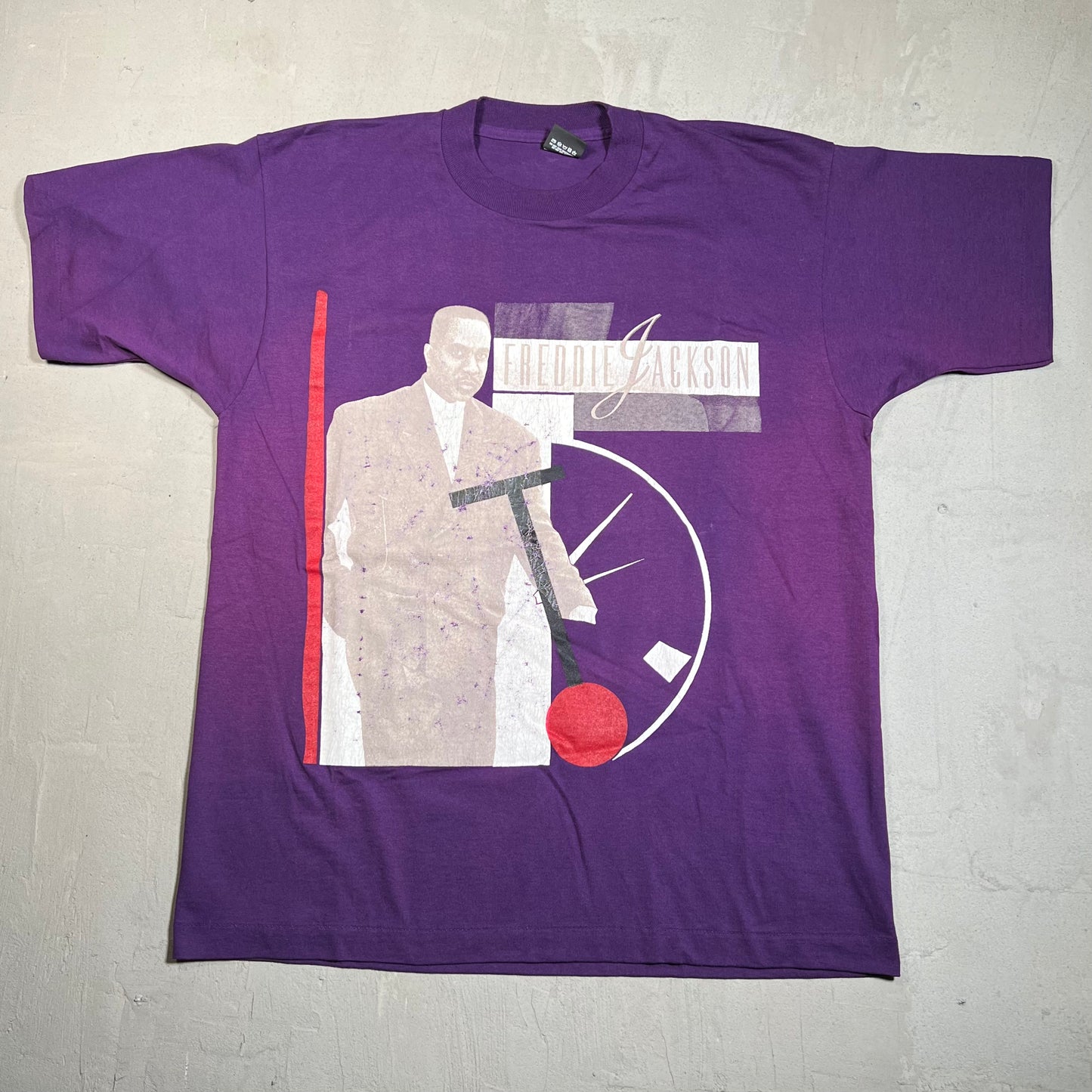 1990s Freddie Jackson Clock Purple Tee Size XL USED v16248