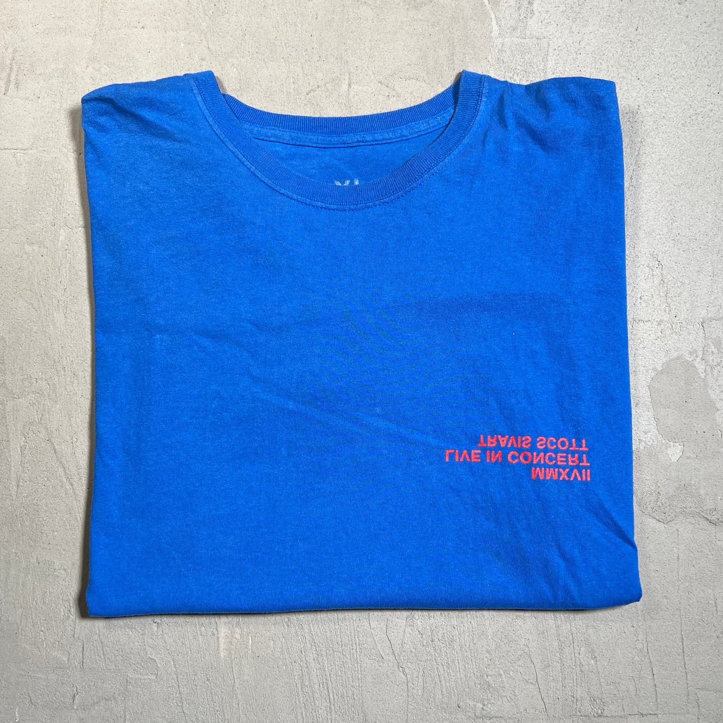 Travis Scott Birds Eye View 2017 Blue Tour Tee Size XL USED x14398
