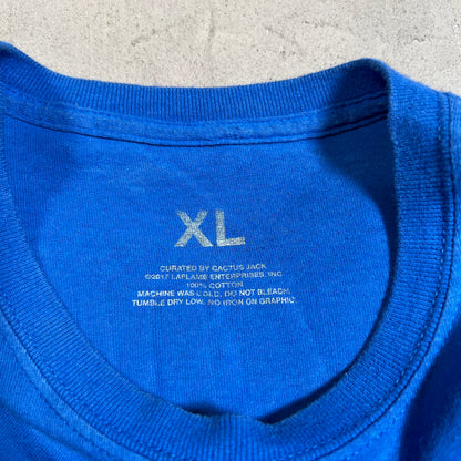 Travis Scott Birds Eye View 2017 Blue Tour Tee Size XL USED x14398