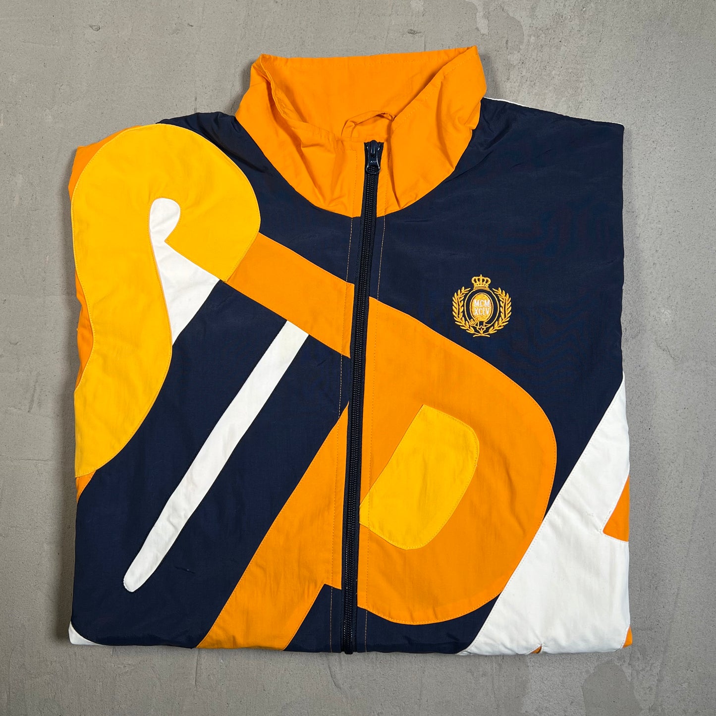 Supreme BBig Letter Orange/Navy Track Jacket Size XL USED x17703