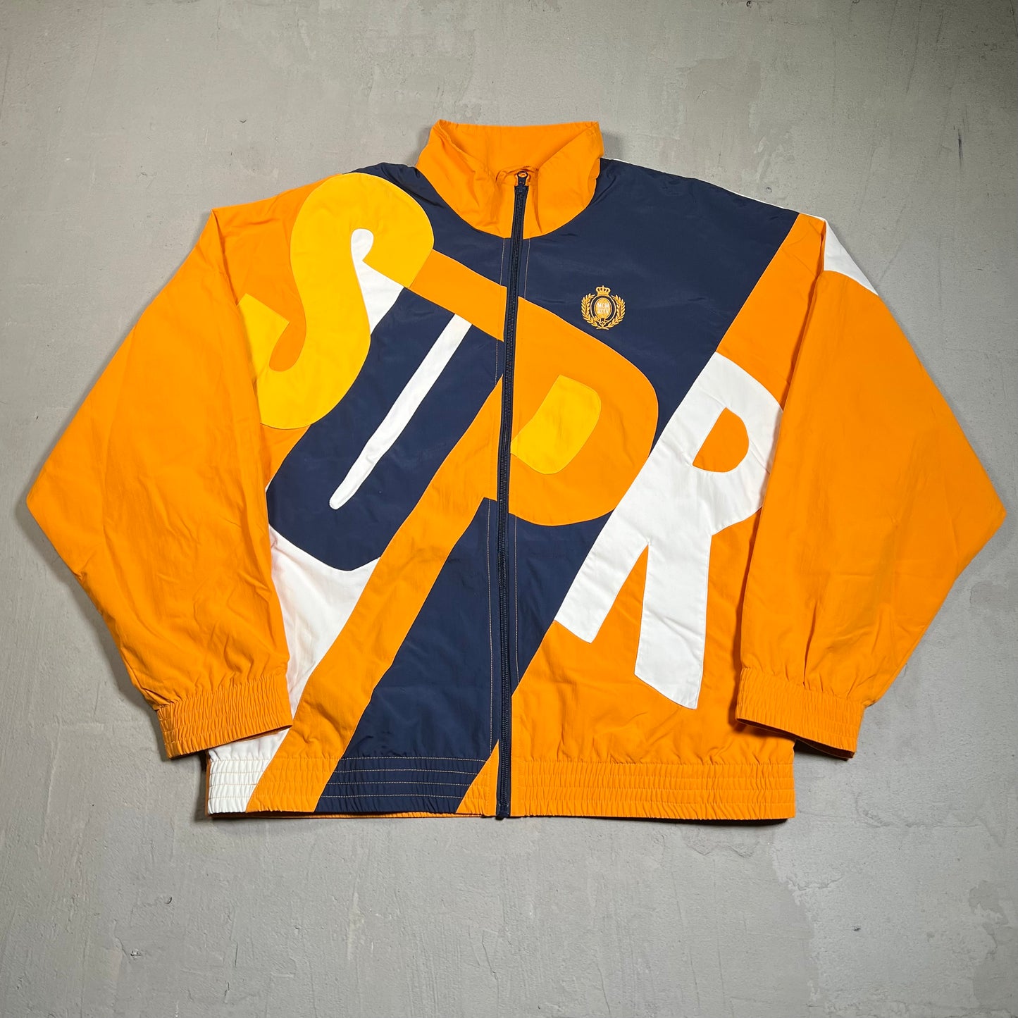 Supreme BBig Letter Orange/Navy Track Jacket Size XL USED x17703