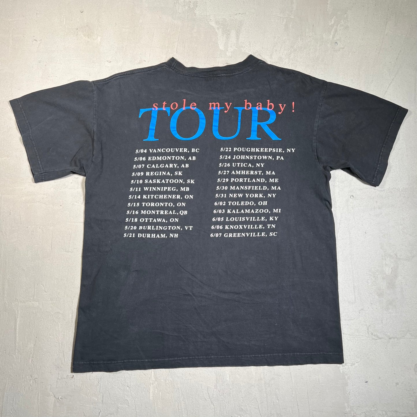 1998 Matchbox 20 Stle My Baby Black Tee Size Large USED v19619