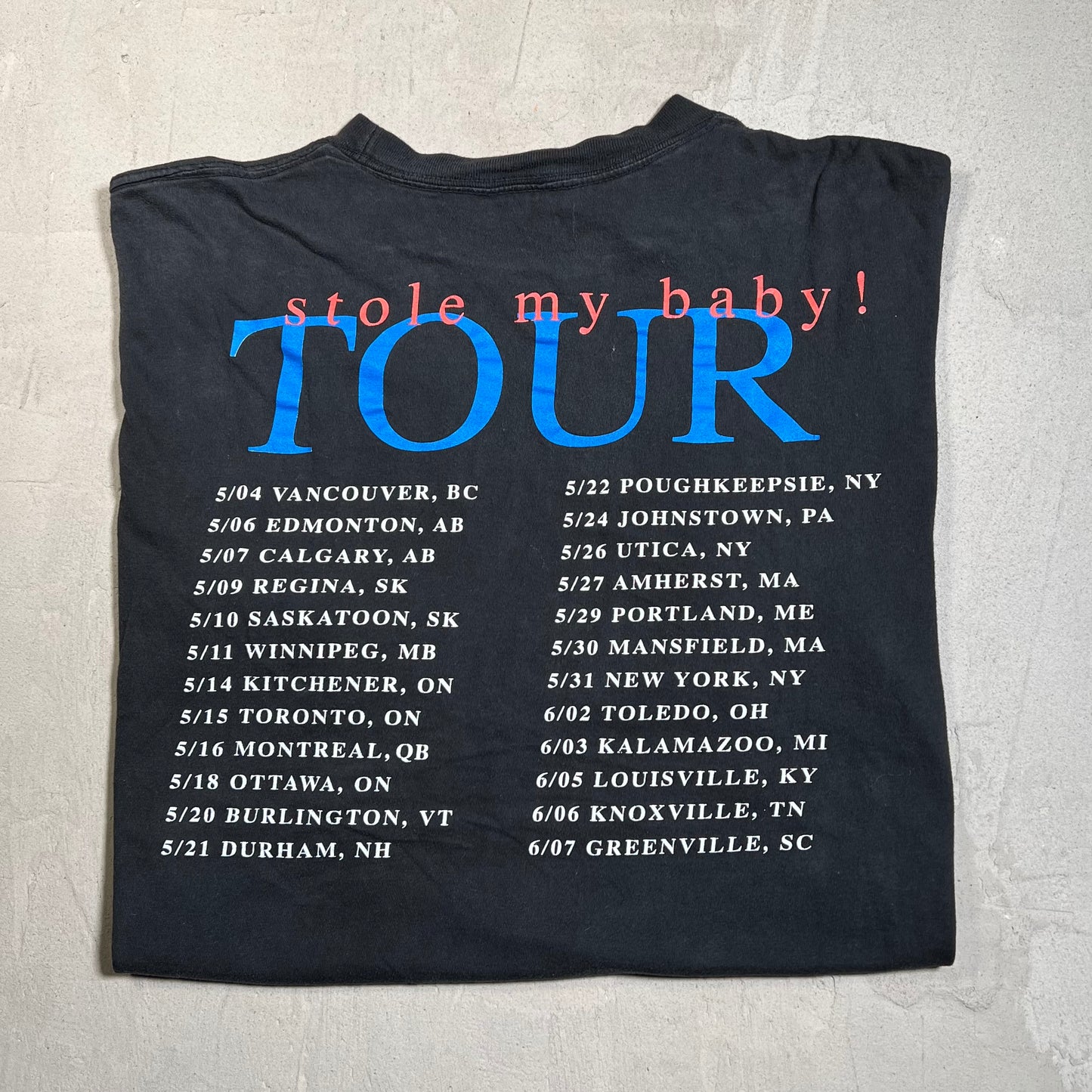 1998 Matchbox 20 Stle My Baby Black Tee Size Large USED v19619