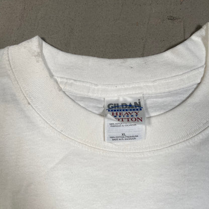 Y2K Yankees Mets Brain On Drugs White Tee Size XL USED v19626