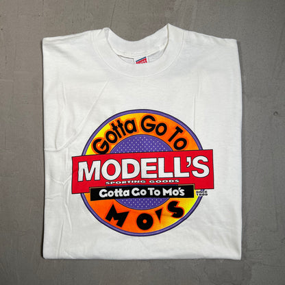Y2K Gotta Go To Modells Promo White Tee Size XL USED v19627