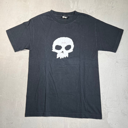 Y2K Zero Skateboard Skull Black Tee Size Small USED v19623