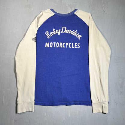 Harley Davidson Felt Letter Purple Race Jersey Long Sleeve Size XXL USED v19629