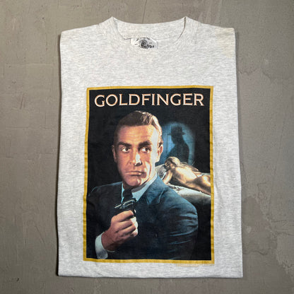 1995 James Bond 007 Goldfinger Promo Grey Tee Size Medium USED v19631