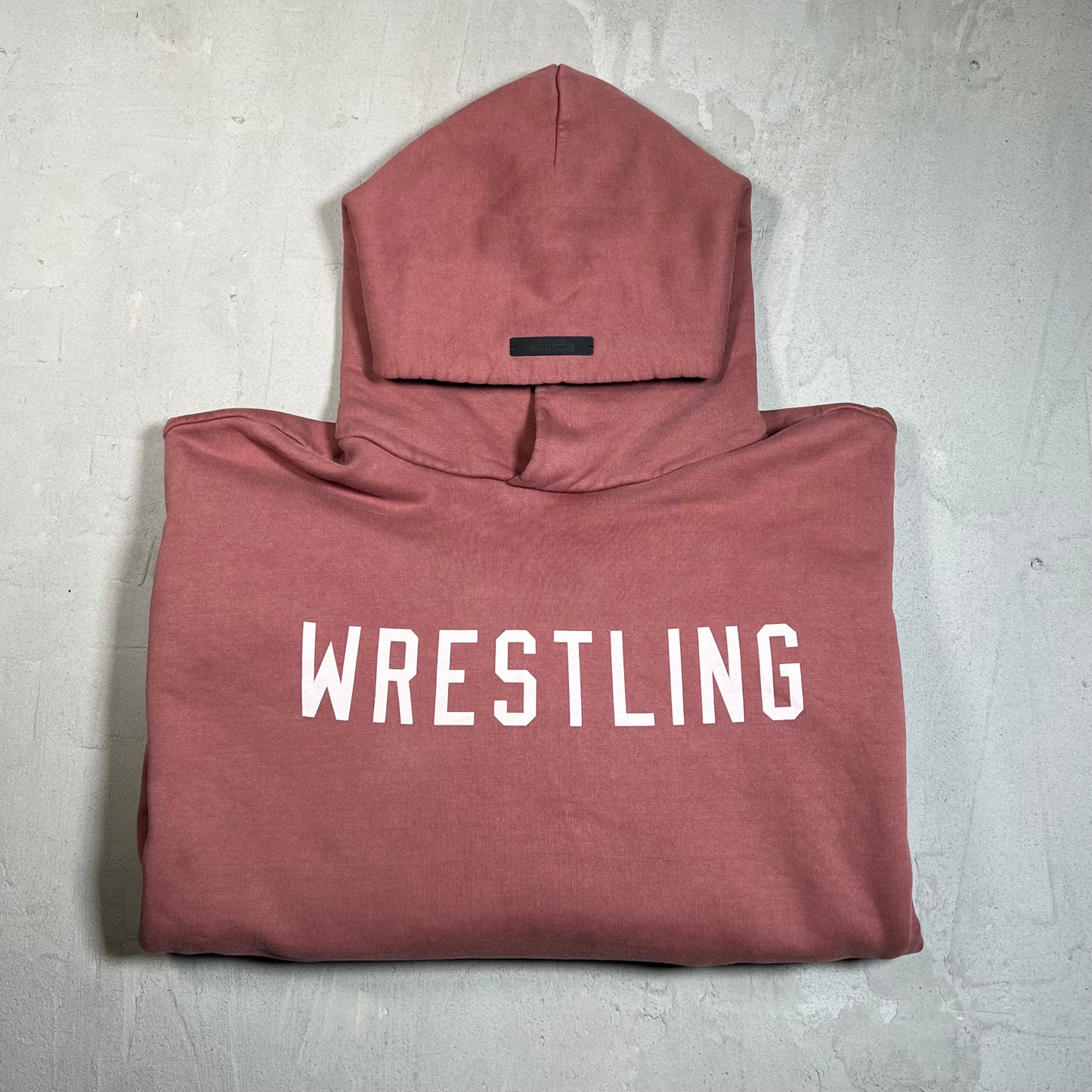 Essentials Fear Of God "Wrestling" Wine Red Hoodie Size XXL USED x17705