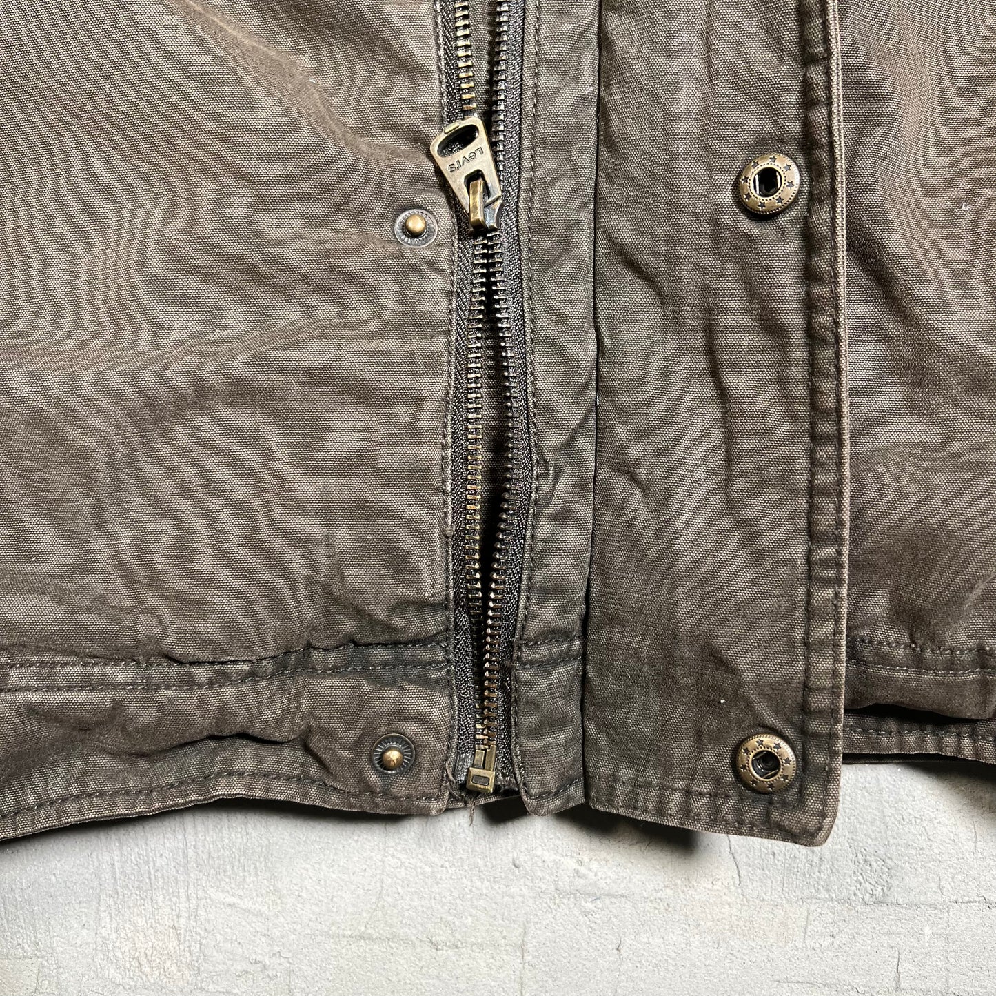 Levis Removable Hood Olive Green Jacket Size XL USED v19628