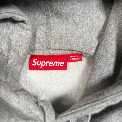 Supreme Navy Blue Box Logo Grey Hoodie Size Medium USED x17740
