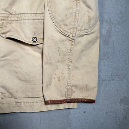 Polo Ralph Lauren Canvas Leather Country Hunting Tan Jacket Size Large USED v19560