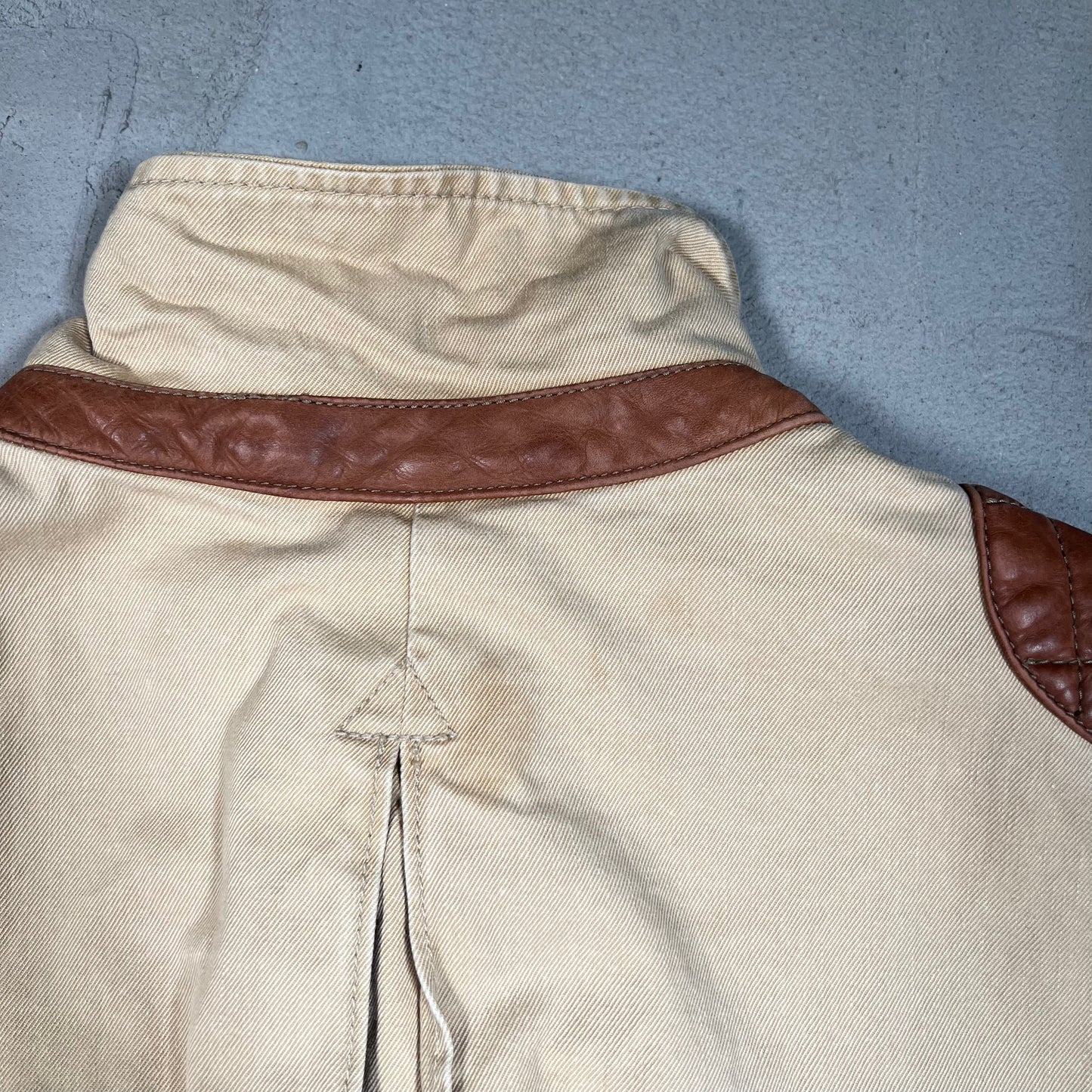 Polo Ralph Lauren Canvas Leather Country Hunting Tan Jacket Size Large USED v19560