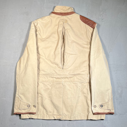 Polo Ralph Lauren Canvas Leather Country Hunting Tan Jacket Size Large USED v19560