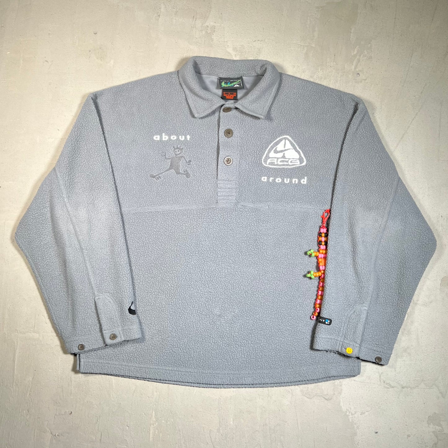 Nike ACG CPFM Longsleeve Grey Fleece Polo Size Small USED x17741