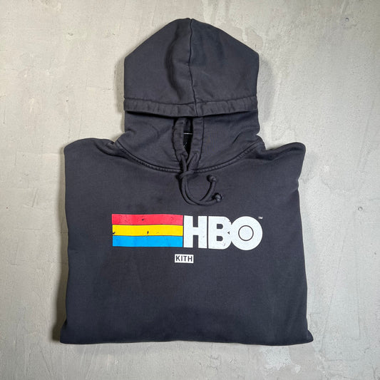 Kith HBO Black Hoodie Size Large USED x17431