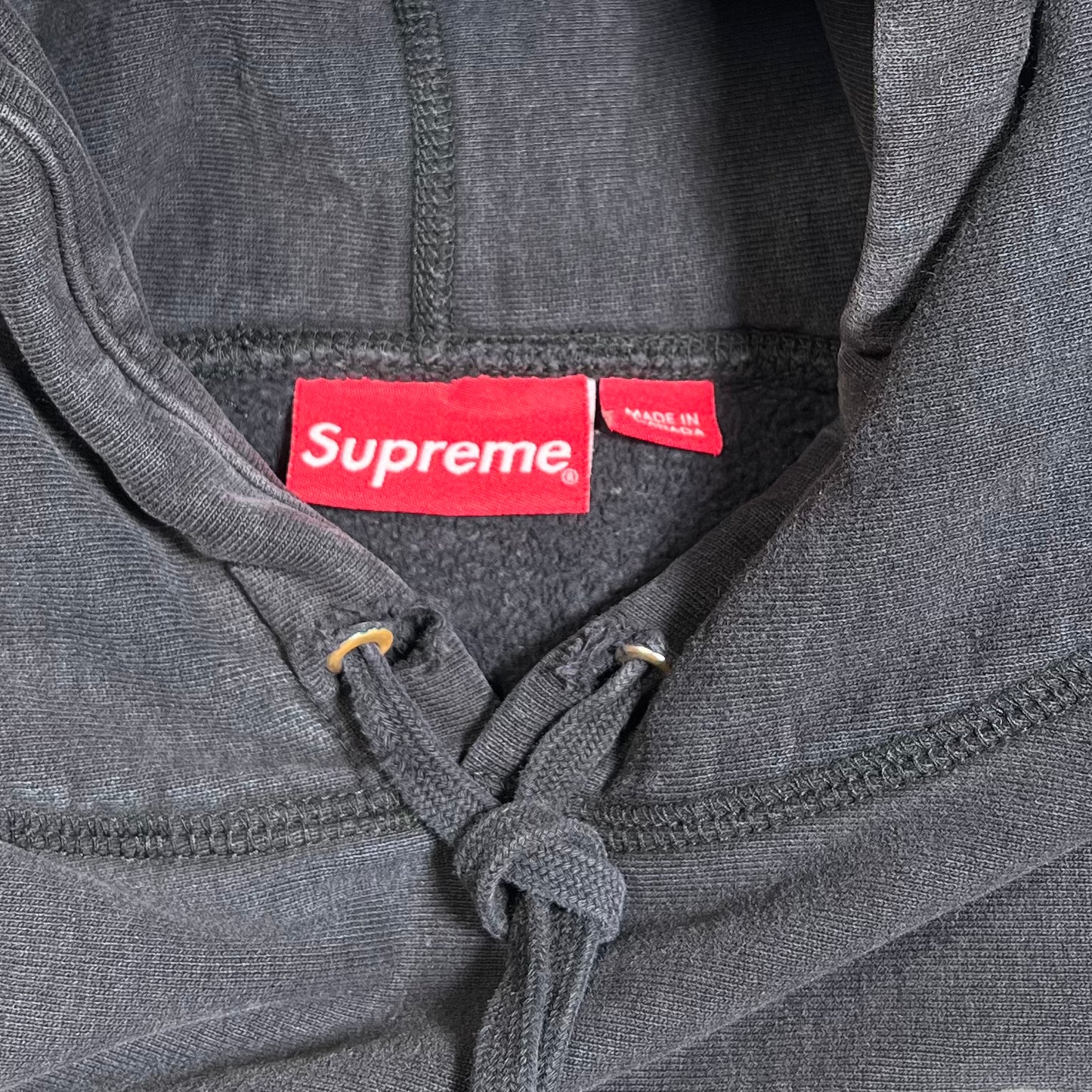 Supreme S Logo Black Hoodie Size Medium USED x17508