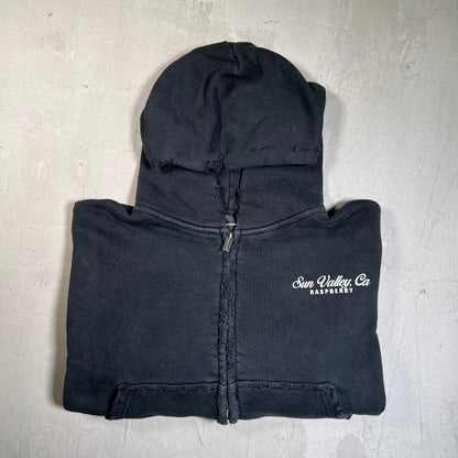GV Gallery Raspberry Hills Sun Vallery Ca Black Zip Up Hoodie Size XS USED x17734
