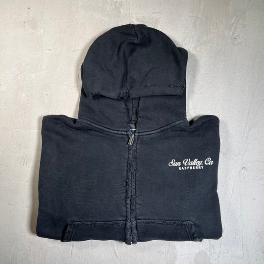 GV Gallery Raspberry Hills Sun Vallery Ca Black Zip Up Hoodie Size XS USED x17734