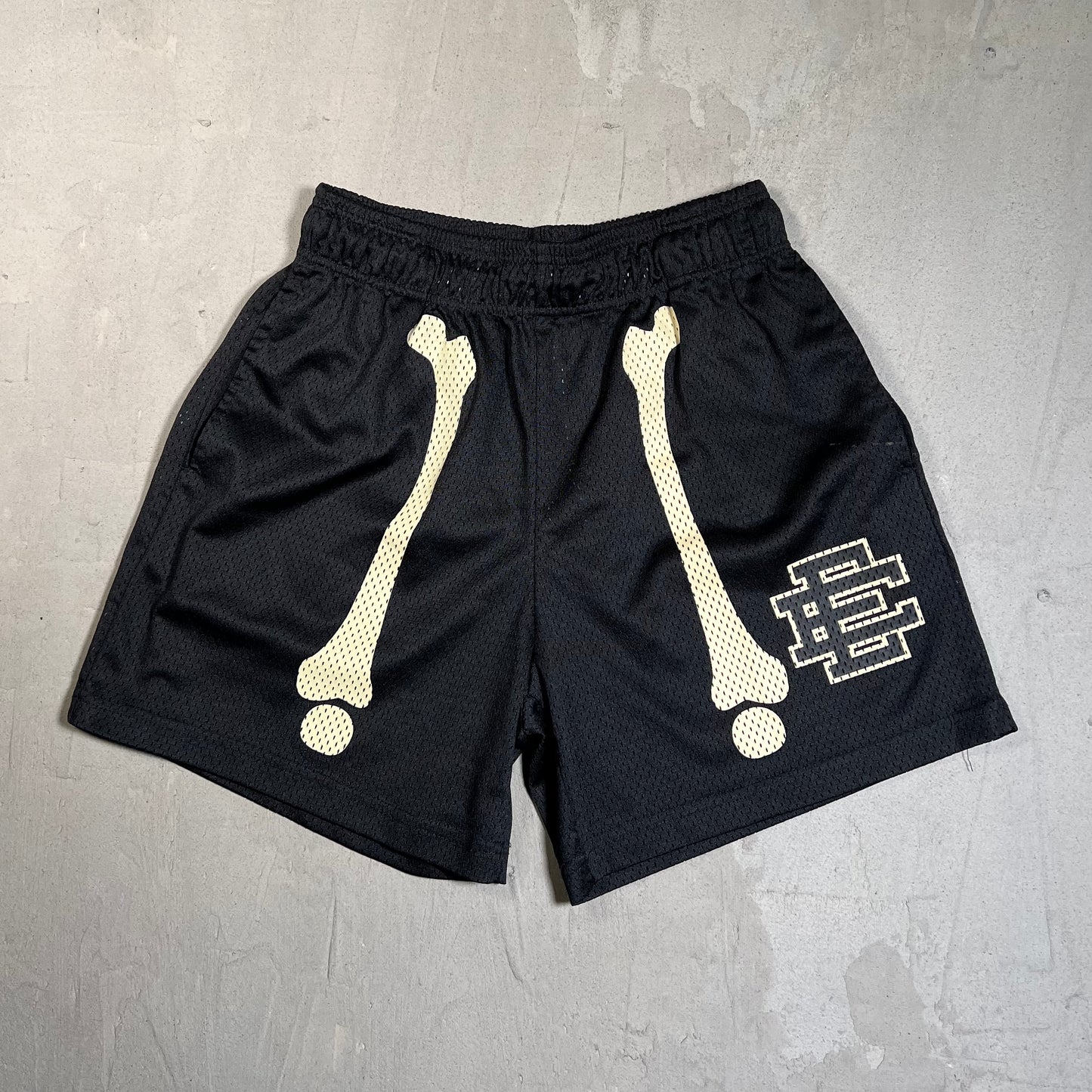 Eric Emanuel Bones Black Shorts Size Small USED x17718