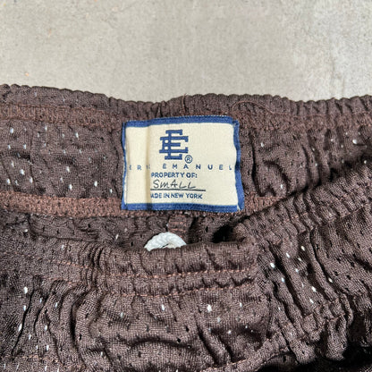 Eric Emanuel White Logo Brown Shorts Size Small USED x17719
