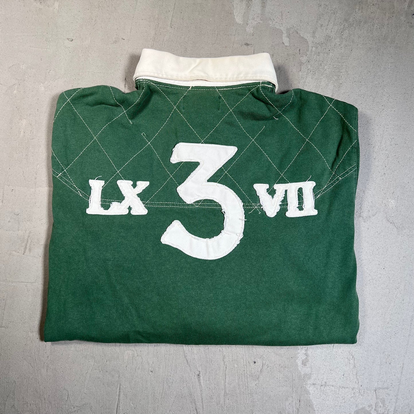Y2K Polo Ralph Lauren Orange Green Crest Polo Longsleeve Size Medium USED v19637