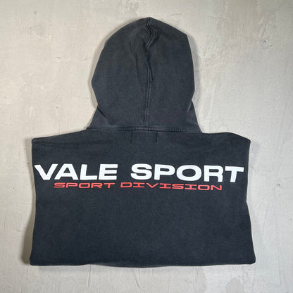Vale Sport Washed Black Zip Up Hoodie Size Medium USED x17724
