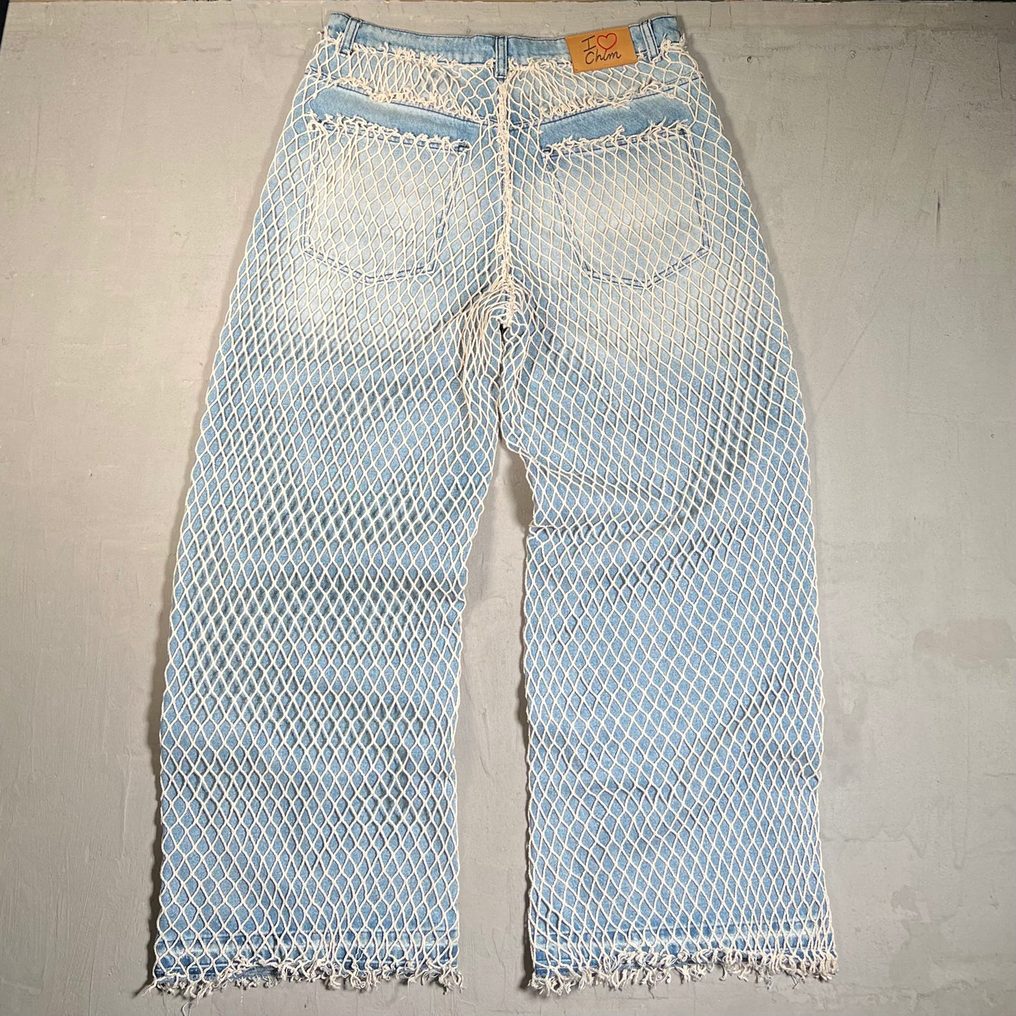 HMDD Fish Net Blue Jeans Size Medium USED x17722